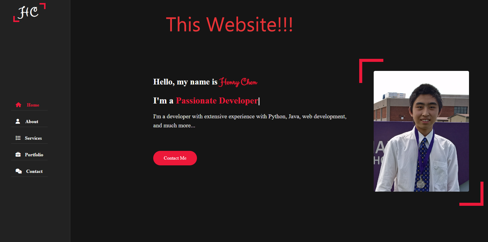 This very website was created by Henry